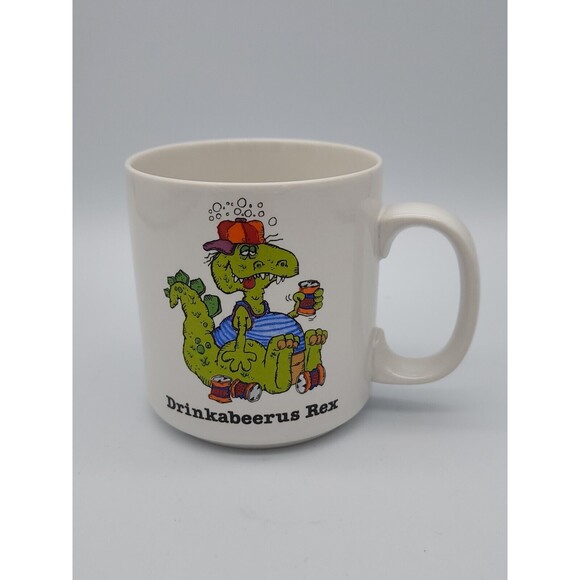 Drinkabeerus Rex Dino Mania Mug RUSS Maureen Collins Beer Dinosaur Coffee Mug - Picture 1 of 4